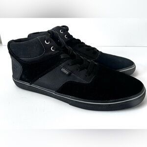 Etnies Half Pipe Men Black Leather Skateboard Sneakers Shoes Punk Grunge Size 12